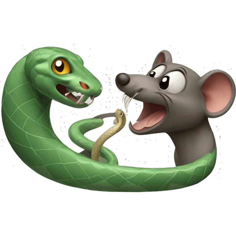 a rat talks to a snake emoji