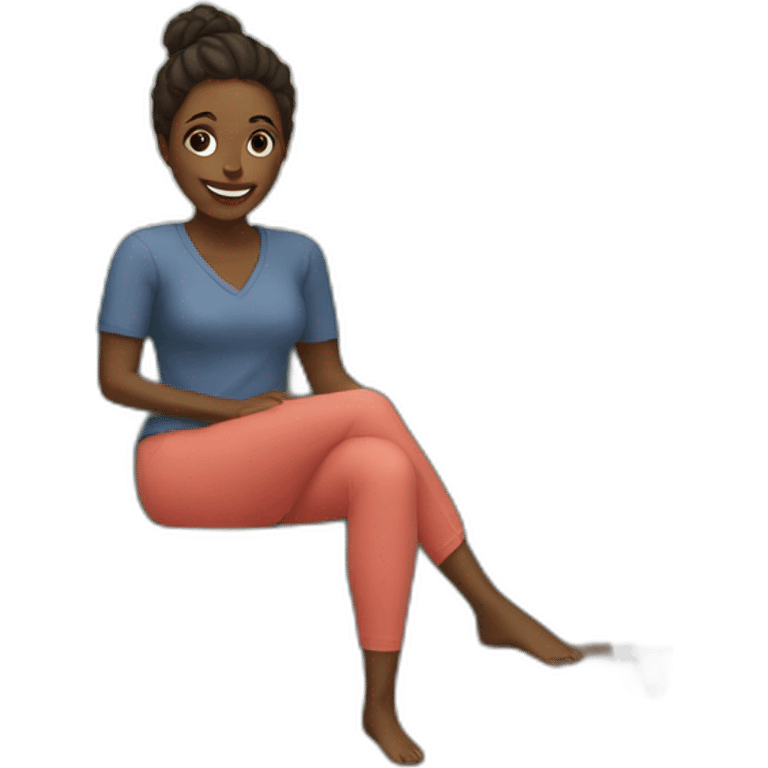 woman at home in a living room  emoji