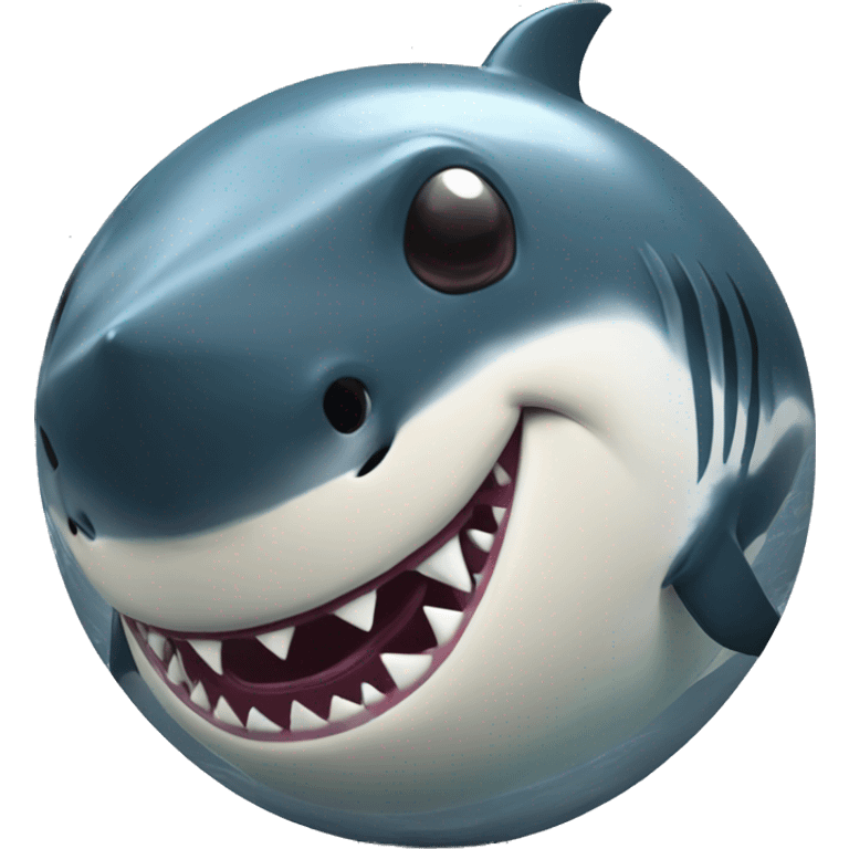 a shark turned into a round bouncy shark ball with all its shark features painted onto the surface of the ball emoji