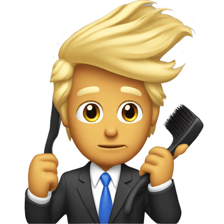 Donald trump brushing his hair  emoji