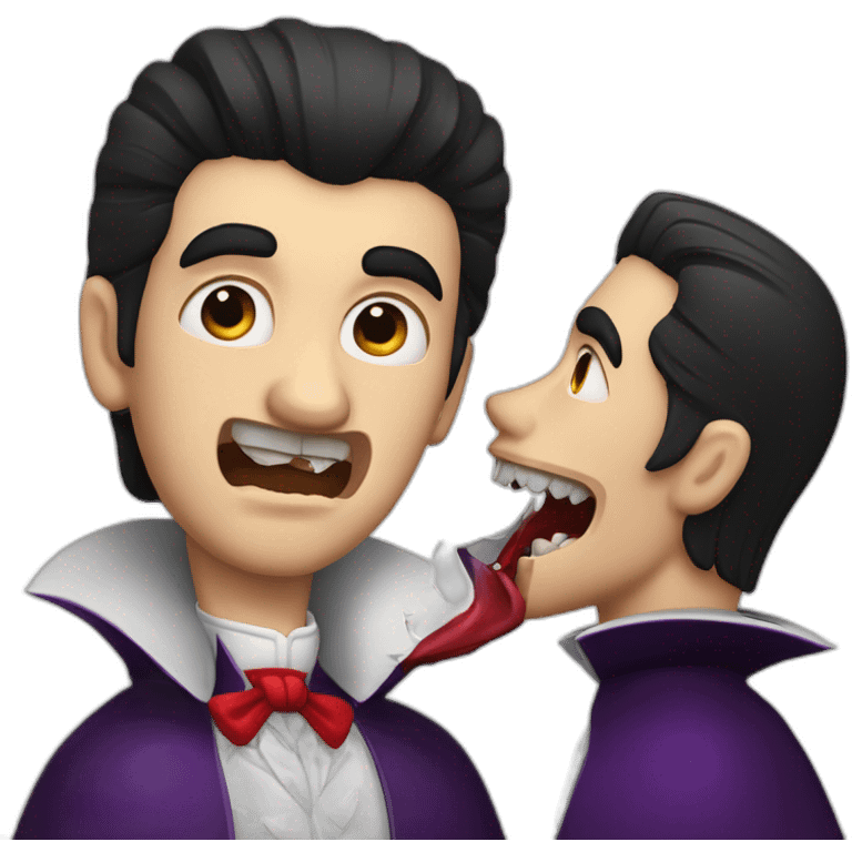 Dracula bitting someone’s neck emoji