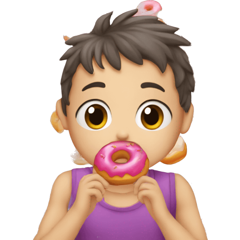 enfant qui mange un donuts emoji