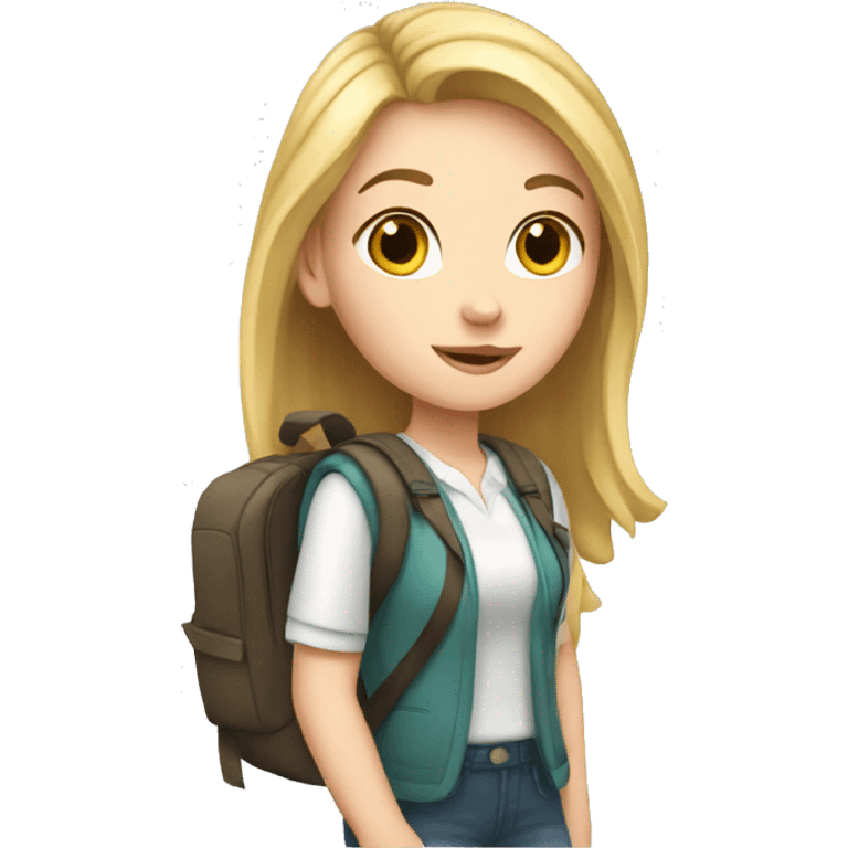 a white girl go to school emoji