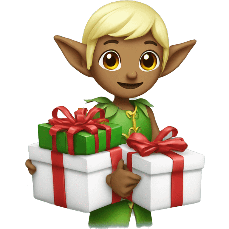 rose elf with presents  emoji