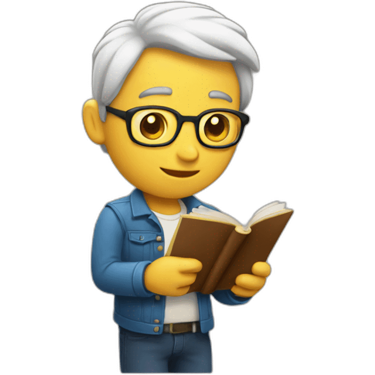 man holding a book emoji