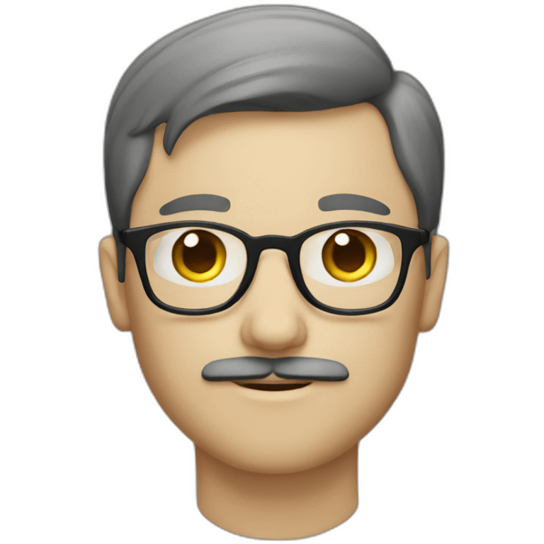 white boy with glasses and mustache emoji