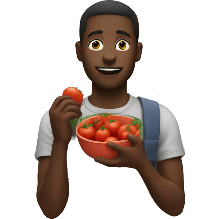 Black guy eating tomatoes  emoji