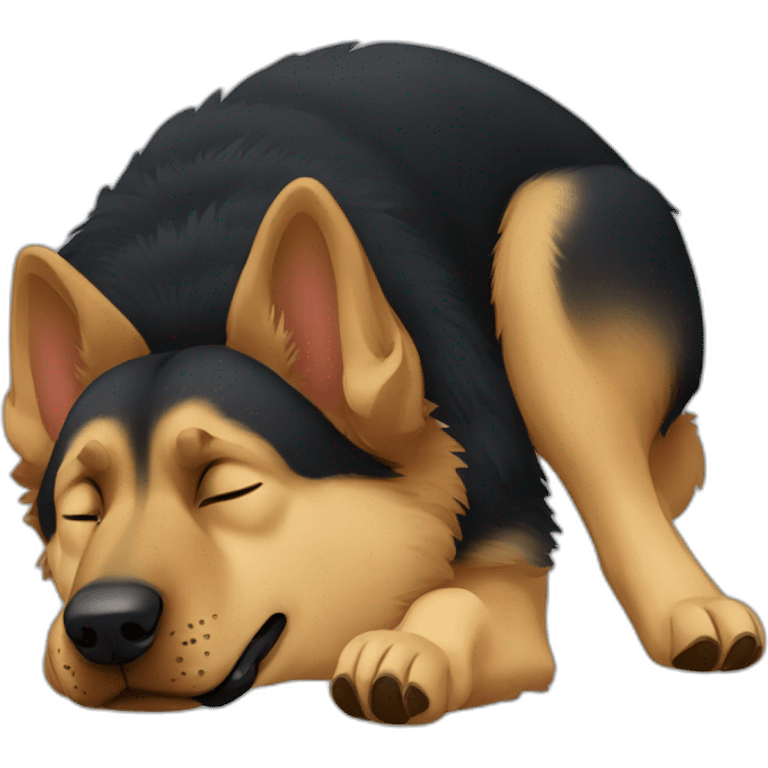 german shepherd sleeping full body emoji