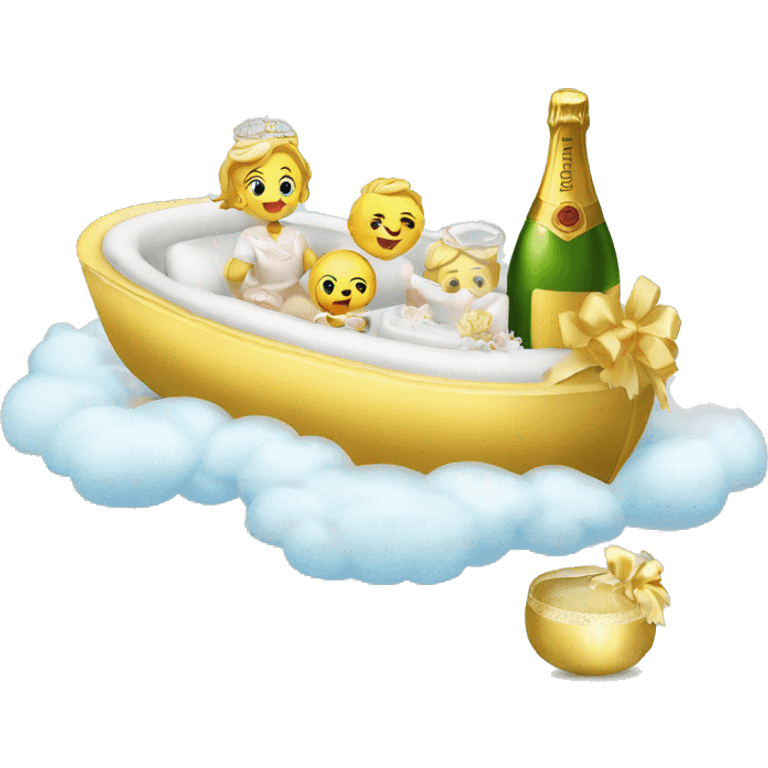 Christening float home with champagne  emoji