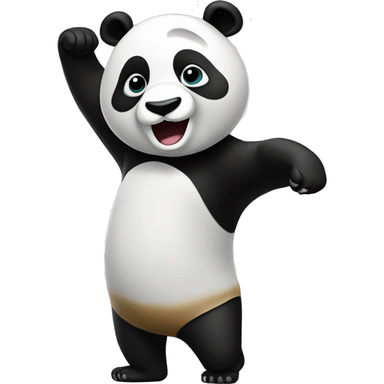 A panda making a dab with his arms emoji