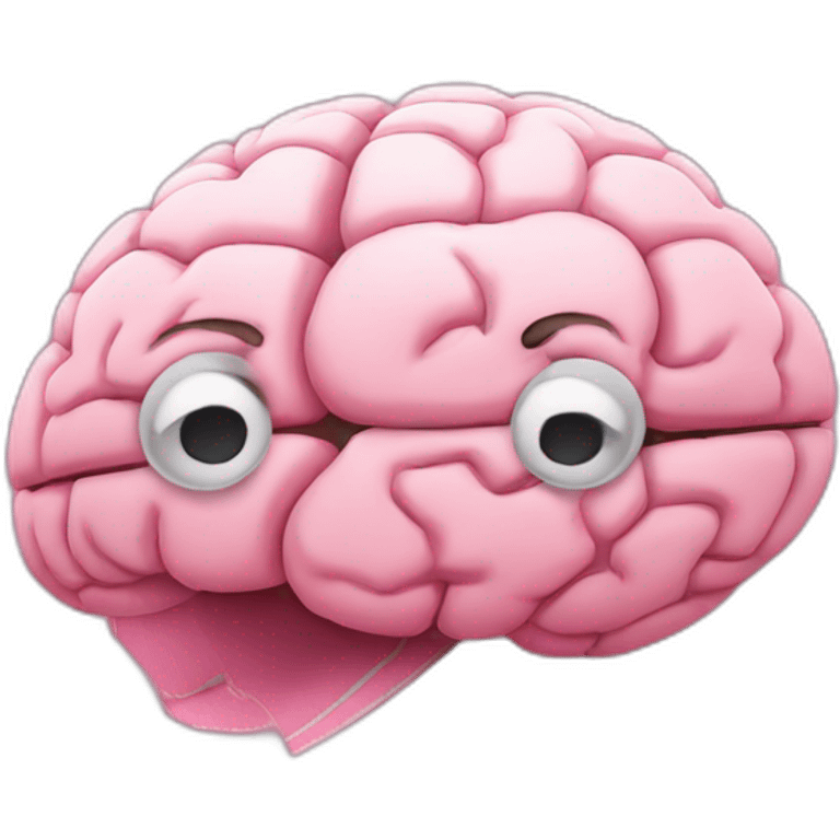 pink brain with a bandage stuck on the side of it to cover a booboo emoji