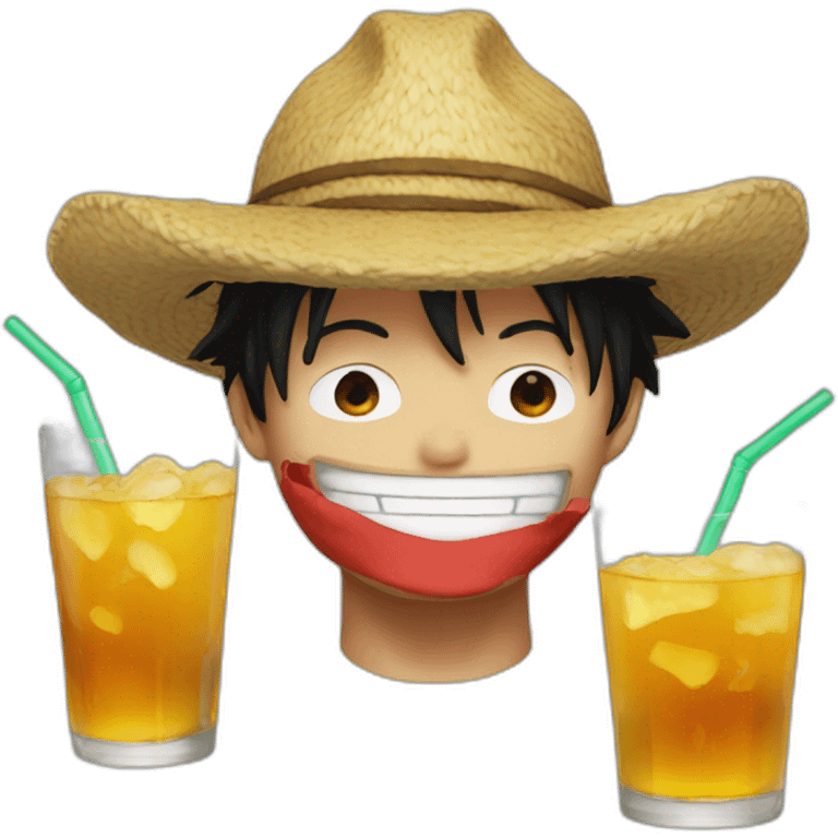 Luffy drinks emoji