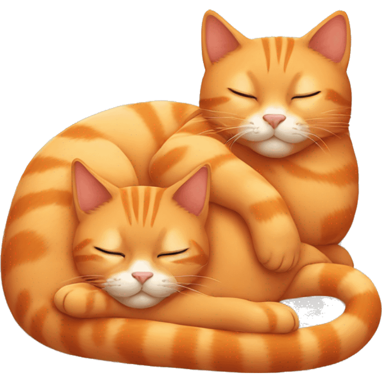 Two orange cats sleeping next to each other emoji