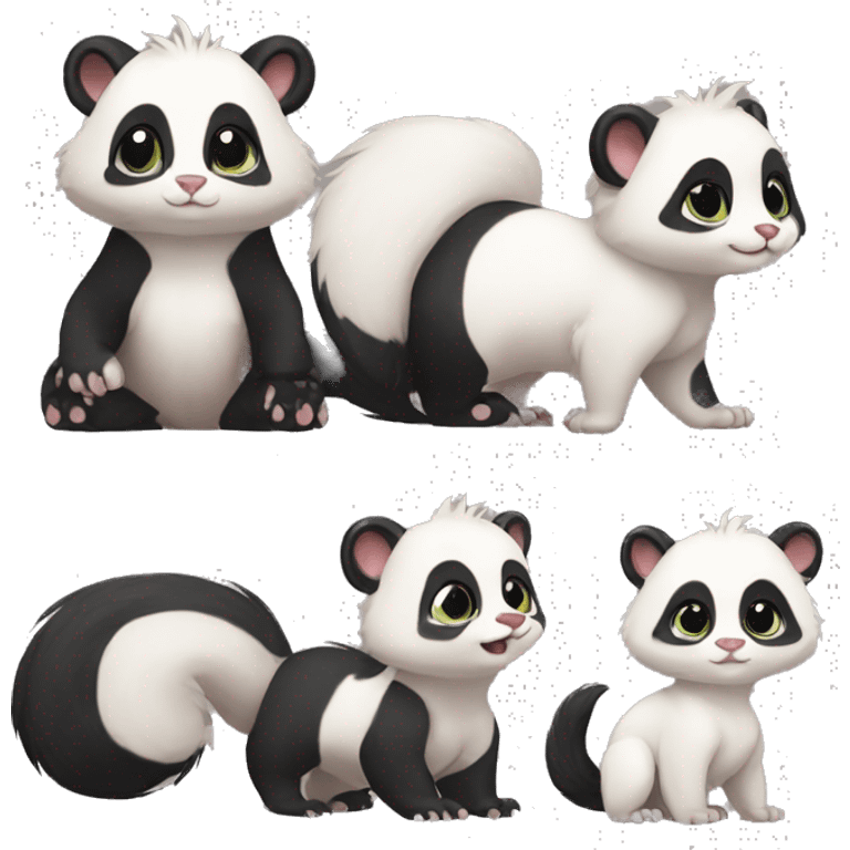 Cute skunk-panda-ferret-cat-hybrid full body emoji