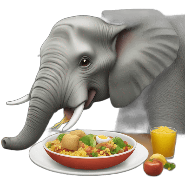 eating elephant emoji