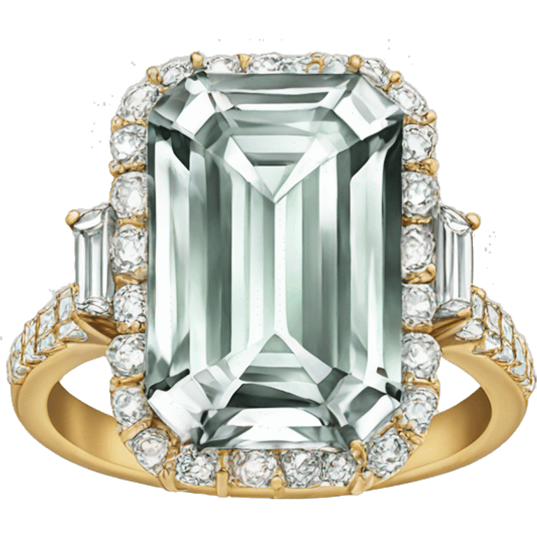 Emerald cut diamond ring  emoji