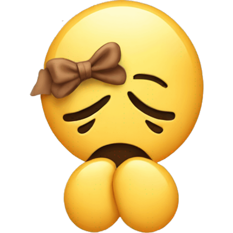 sad emoji with bow emoji