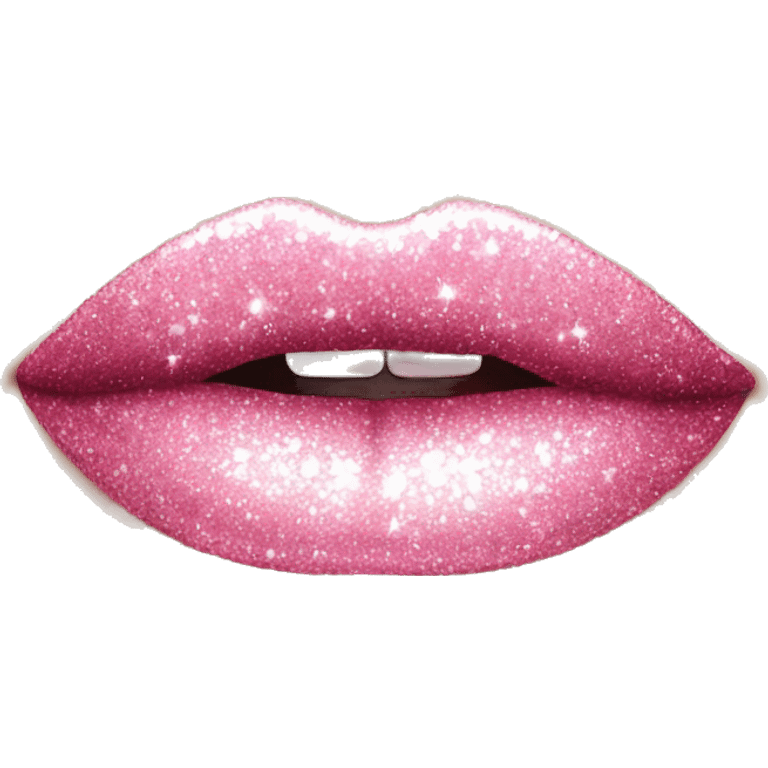 Pink glittery lips  emoji