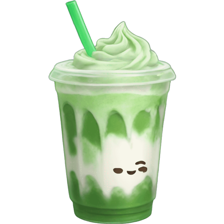 iced matcha latte, aesthetic emoji