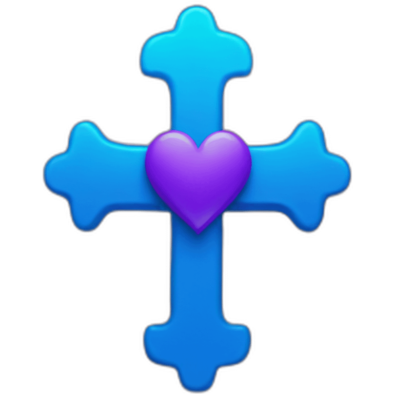 Purple Heart and Blue Cross emoji