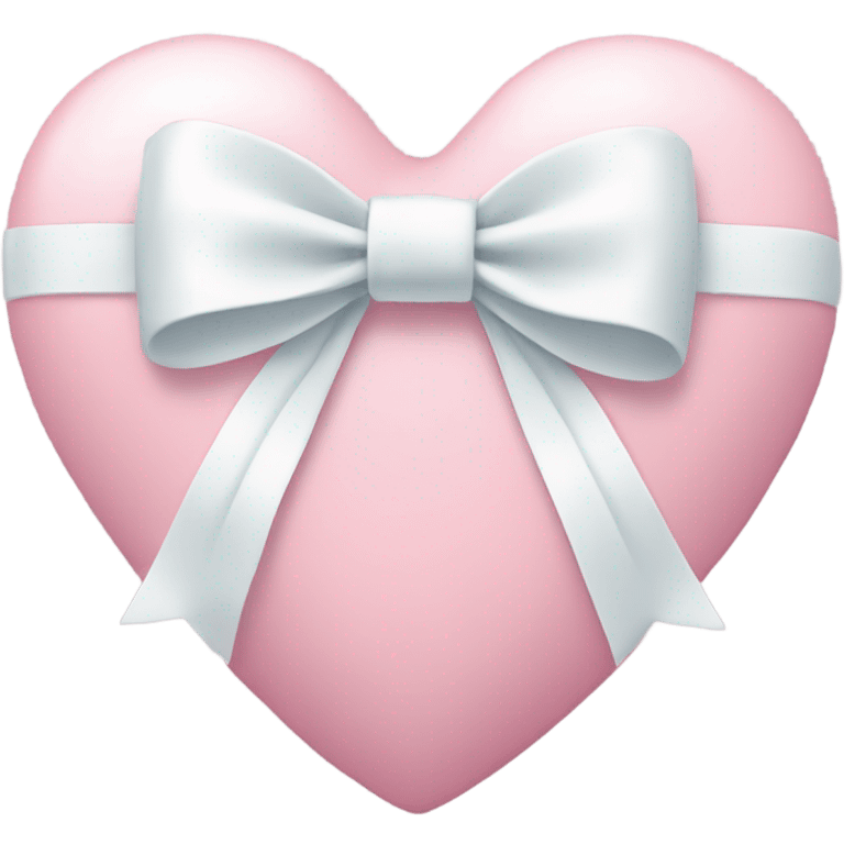 Pastel pink heart with white bow emoji