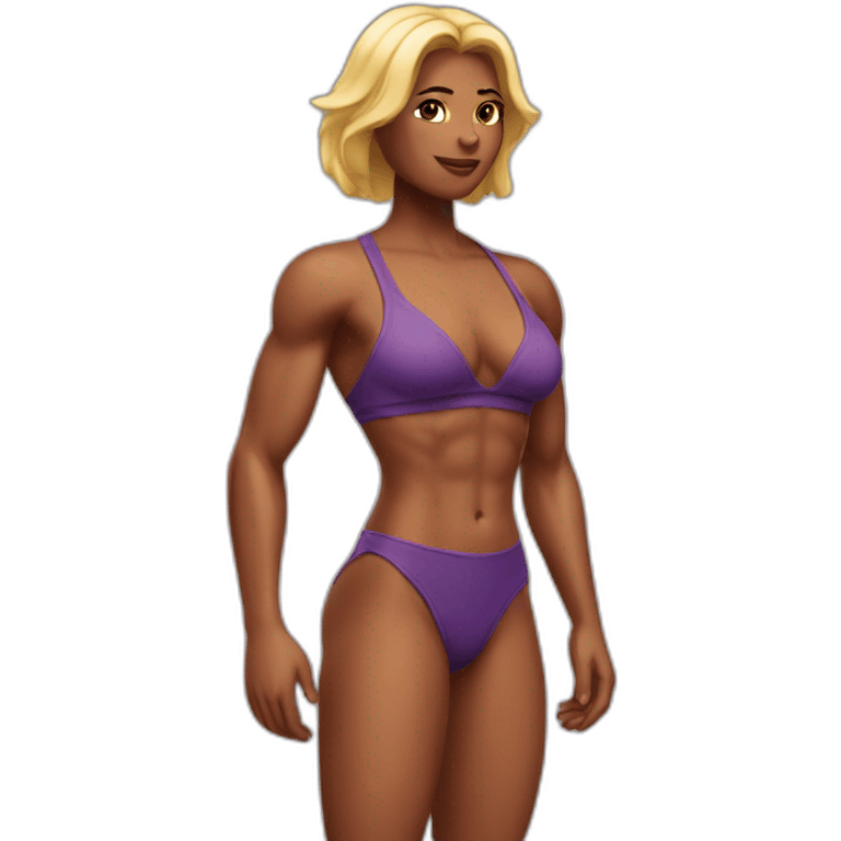 Muscular woman bikini emoji