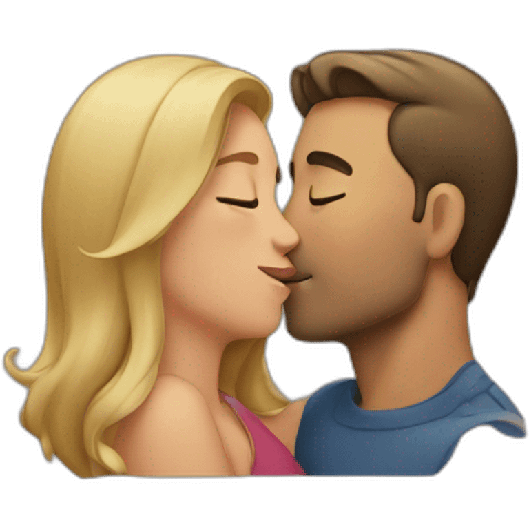 Man kissing woman emoji