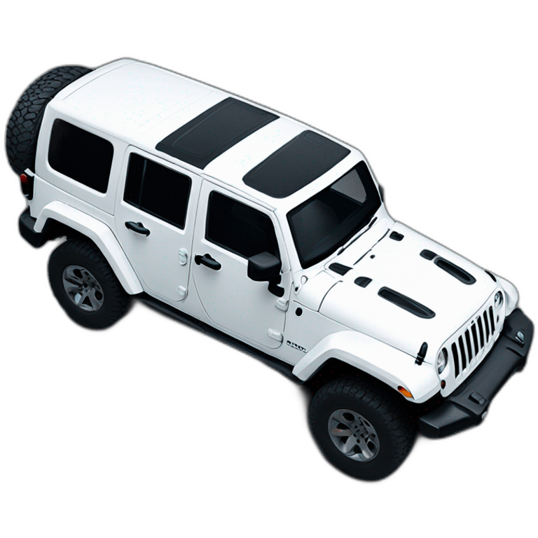 White Jeep rubicon front emoji