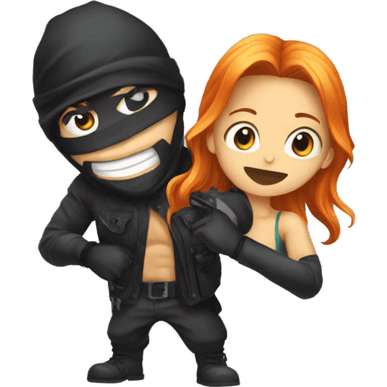 Robber emoji with Nami emoji