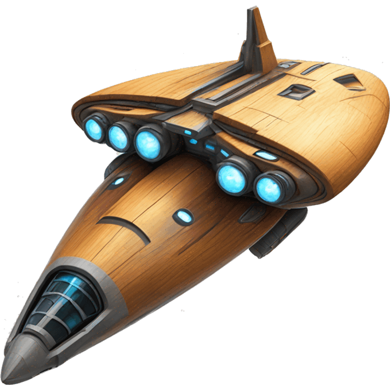 Futuristic Photographic quality Painted Flying Starship spacecraft wooden  emoji