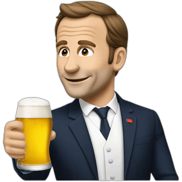 macron qui boit une bière emoji