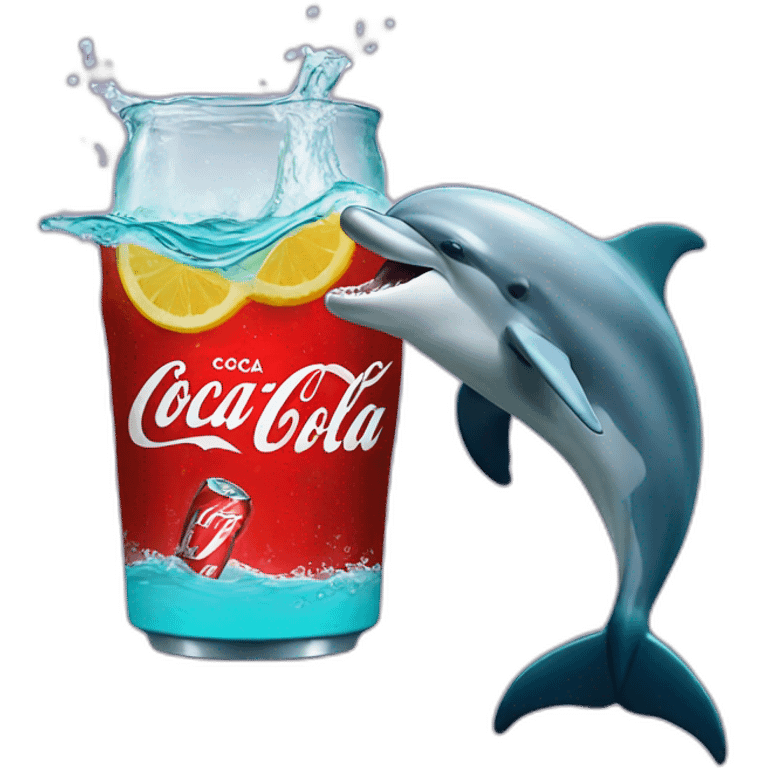 Dolphin drink coca cola emoji