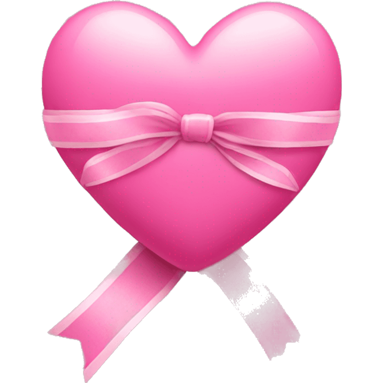 Pink heart with an adorable ribbon emoji