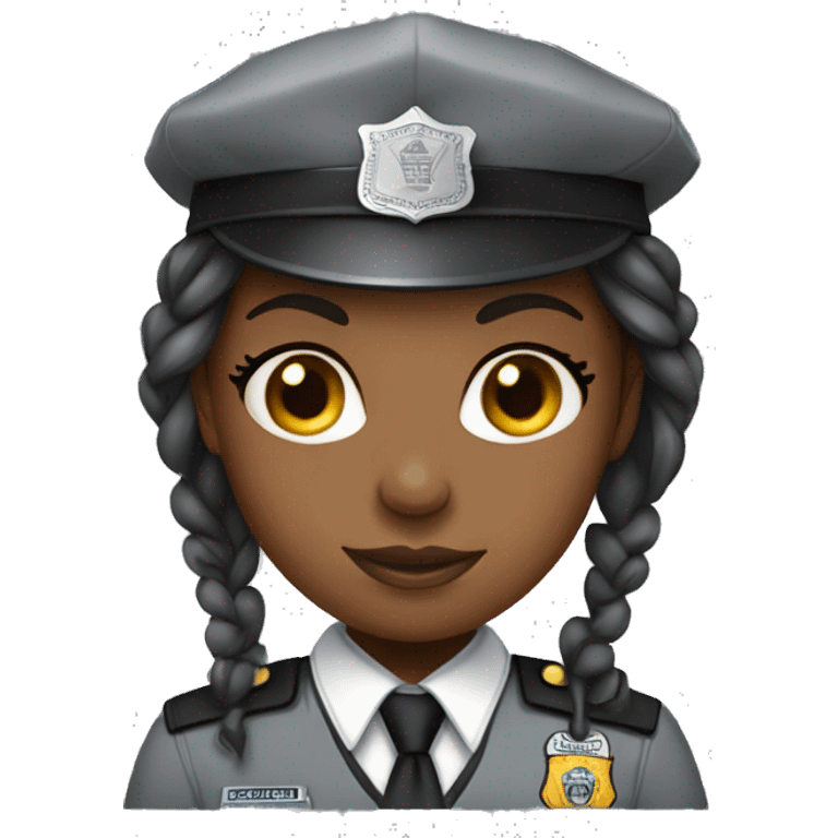 Black girl correction officer grey shirt  emoji