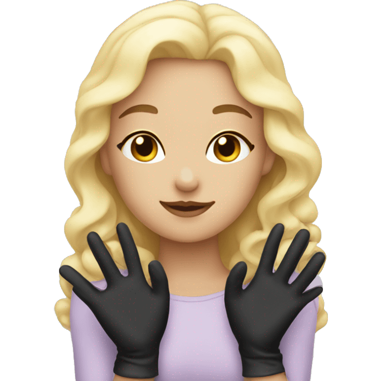 dreamy girl in gloves emoji