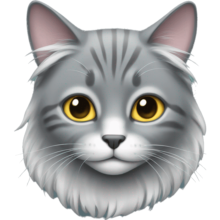 Long haired grey cat emoji