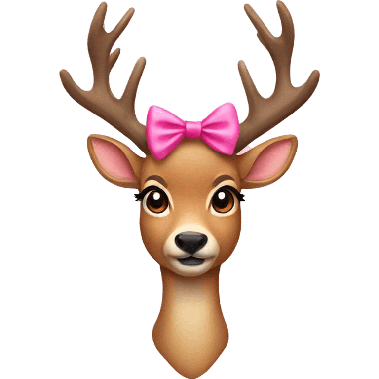 Deer with pink bow emoji