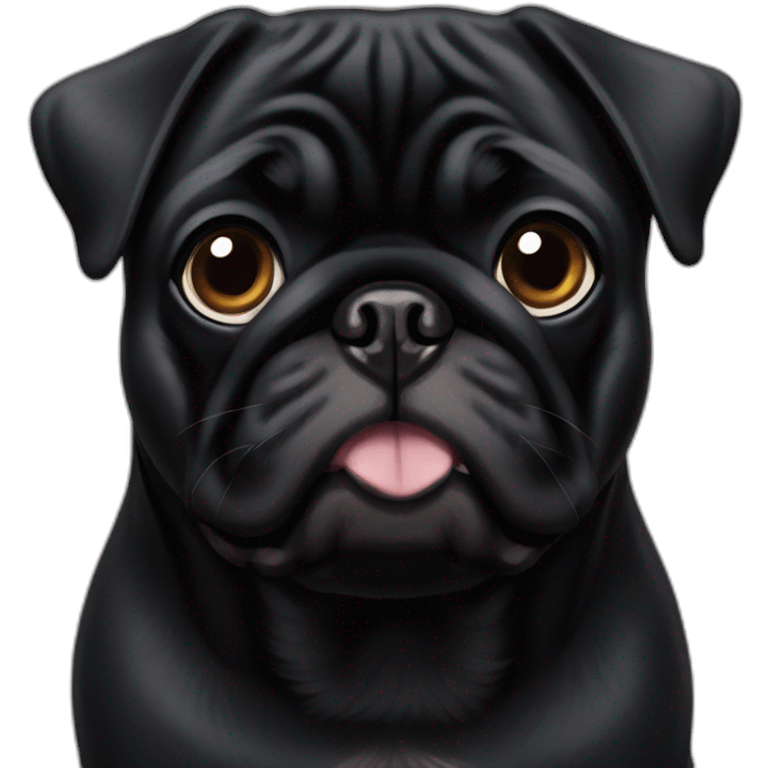 Black Pug body emoji