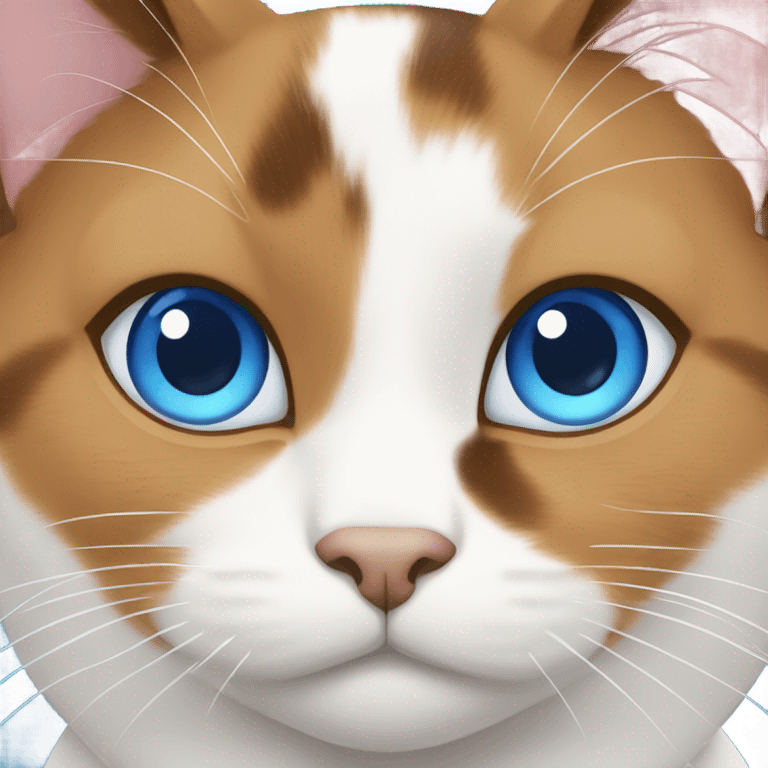 Calico cat with blue eyes emoji