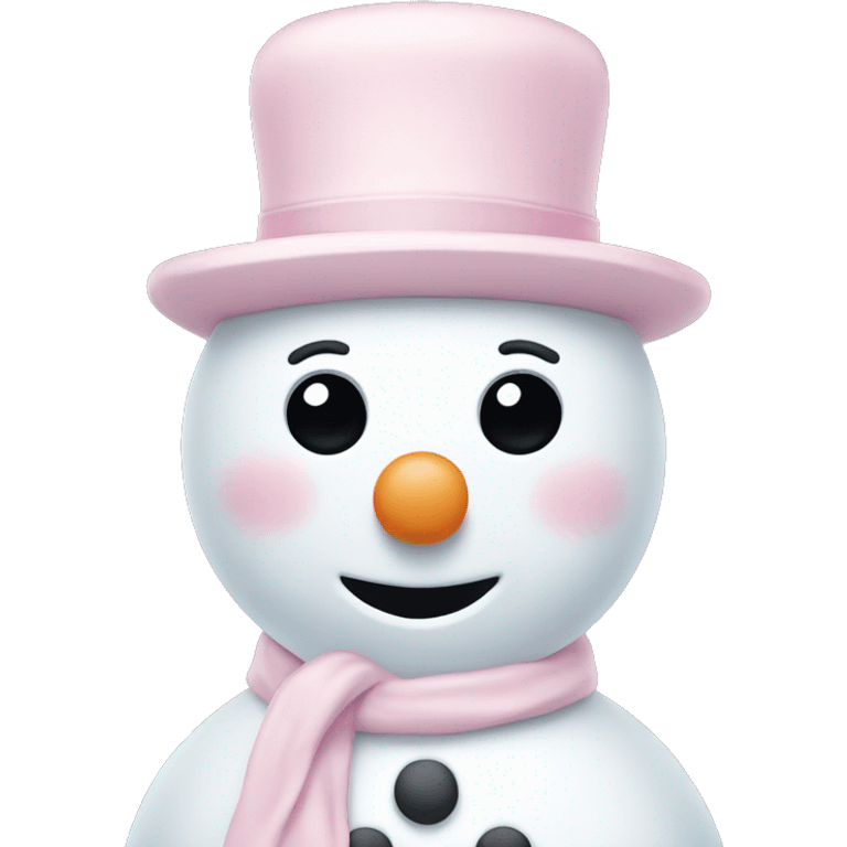 Pastel pink and white snowman emoji