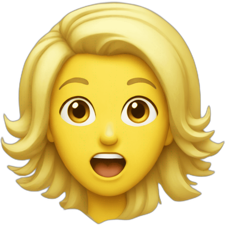 yellow female emoji screaming  emoji