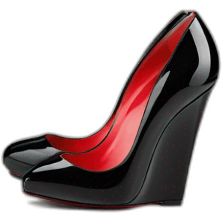 WEDGE heel LOUBOUTIN black PATENT emoji