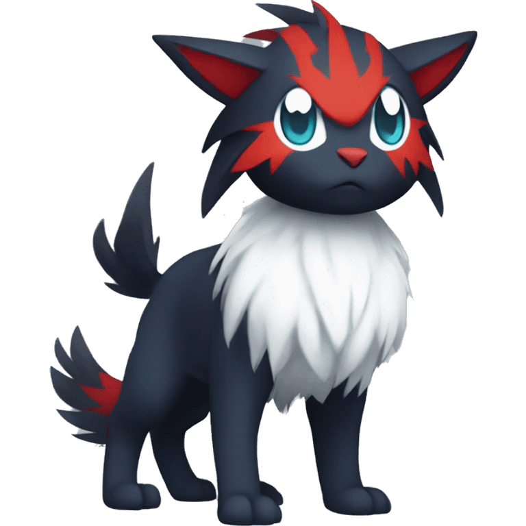 Edgy Cool Kawaii Litten-Absol-Pokémon Full Body emoji