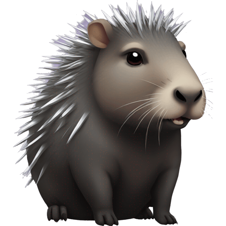 goth capybara with metallic spikes emoji