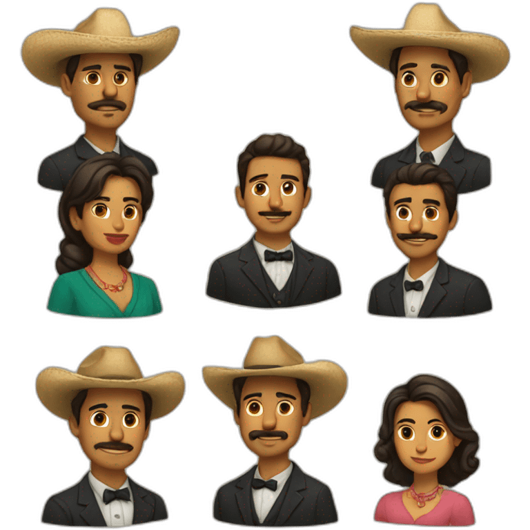 Cinco hombres y cuatro mujeres emoji