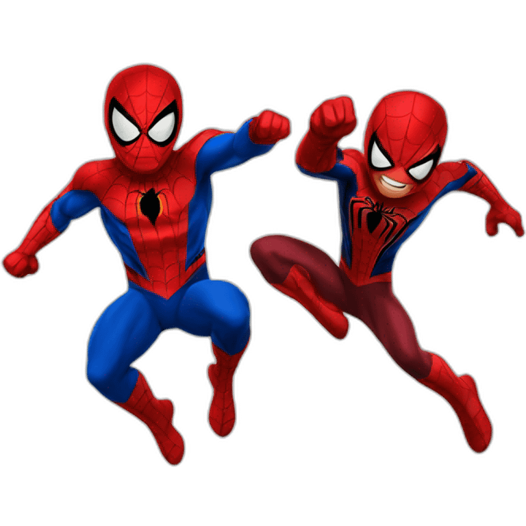 Flash and Spiderman jumping  emoji