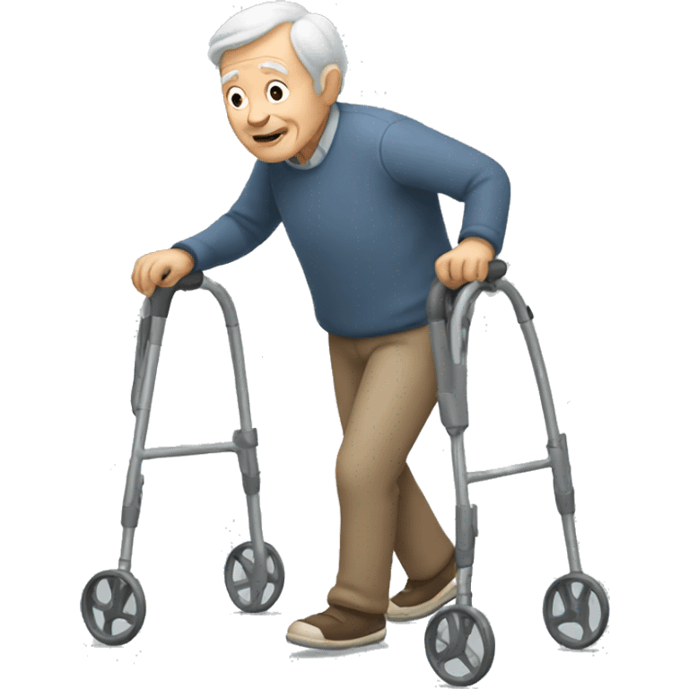 old man with walking frame emoji