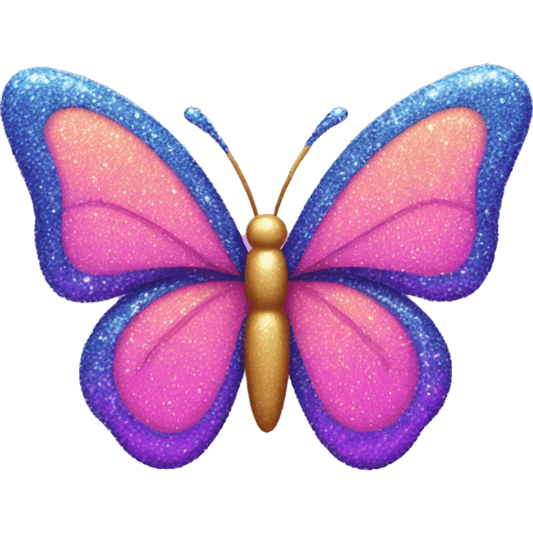 Two Kawaii neon glitter butterfly emoji    emoji