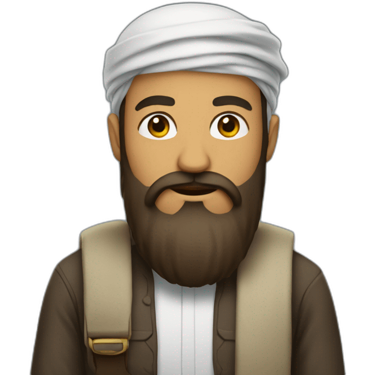 muslim with big beard with big belt emoji