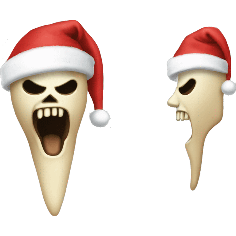 Scream mask wearing a Santa hat ￼ emoji